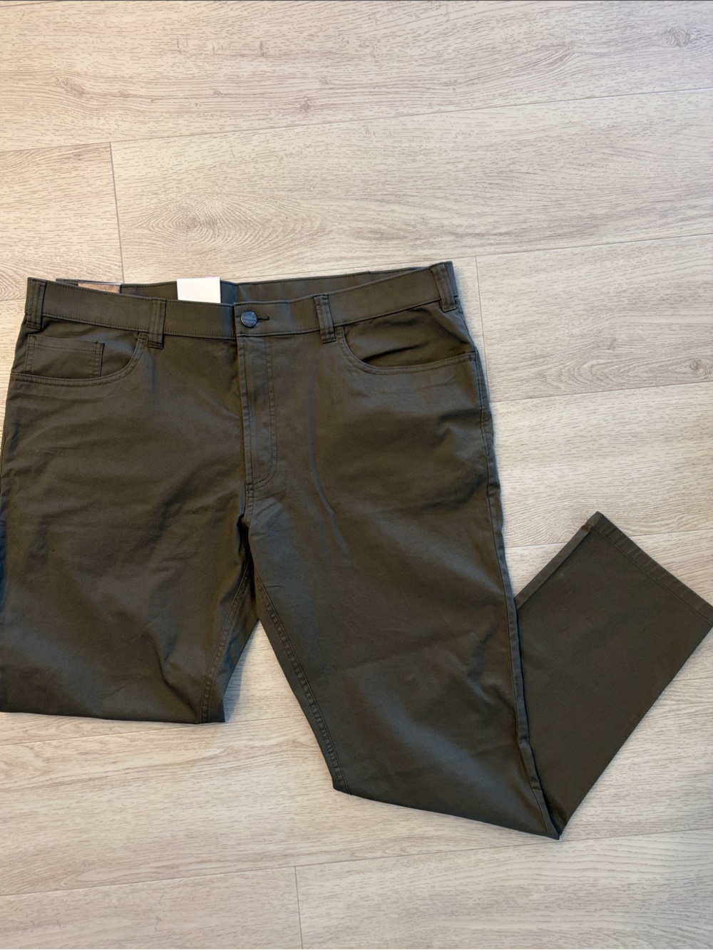Haggar Big and Tall Slim Fit Jeans in Olive Green